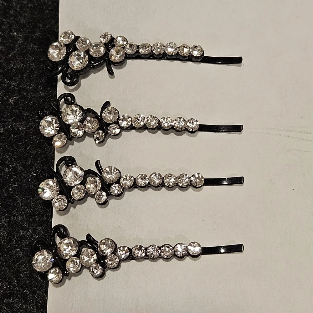 Set Of 4 Butterfly hair pins Special Occasion Updo Bun Braid Prom Party